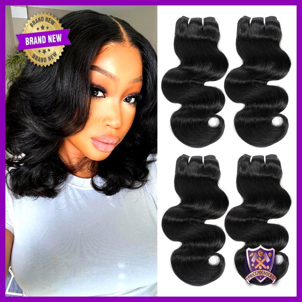 12 Inch Body Wave Human Hair Extensions 4 Bundles Brazilian Virgin Hair
